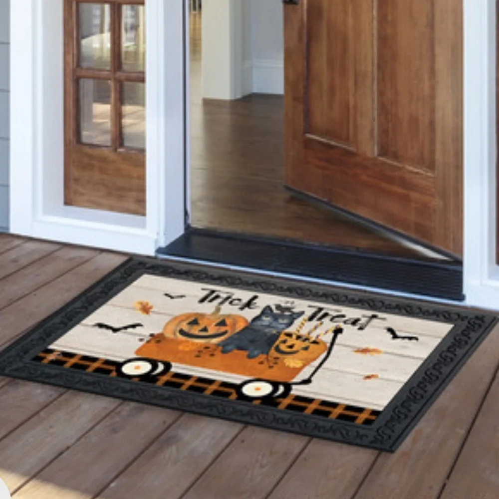 Briarwood Lane Trick Or Treat Wagon Halloween Doormat~NEW!